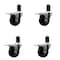 Service Caster 3.5'' Phenolic Swivel 1-5/8'' Expanding Stem Caster Set Total Lock Brake, 4PK SCC-EXTTL20S3514-PHS-158-4 - alternate 1